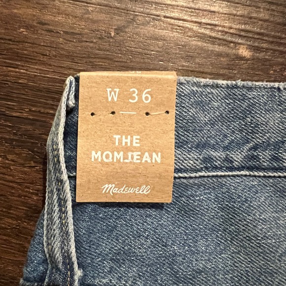 Madewell The Mom Blue Jeans Womens 36 High Rise 100% Cotton Plus size Capri - Picture 4 of 11